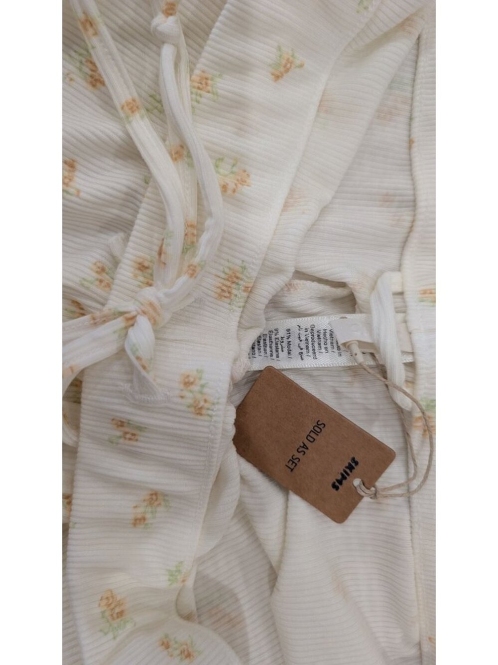 NEW SKIMS Soft Lounge Rib 2-Piece Sleep Set, Marble Garden, Women Size Large - Picture 9 of 16